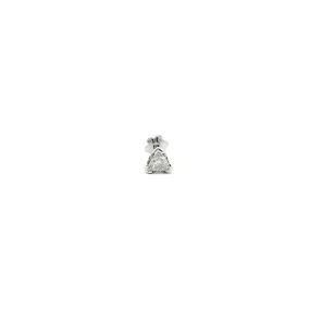 18ct White Gold Triangle-Shaped Diamond Screw Back Nose Stud