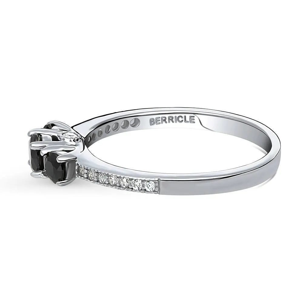 3-Stone CZ Ring in Sterling Silver 0.25ct