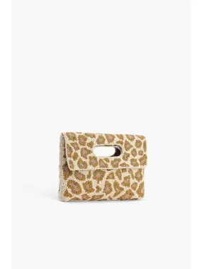 America and Beyond Rose Gold Leopard Clutch