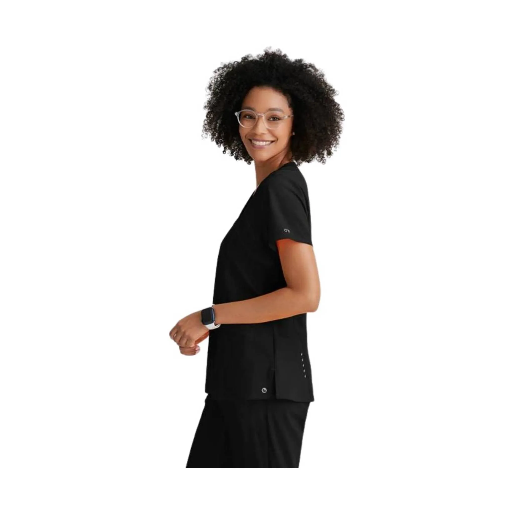 Barco Women's Racer Scrub Top - Black