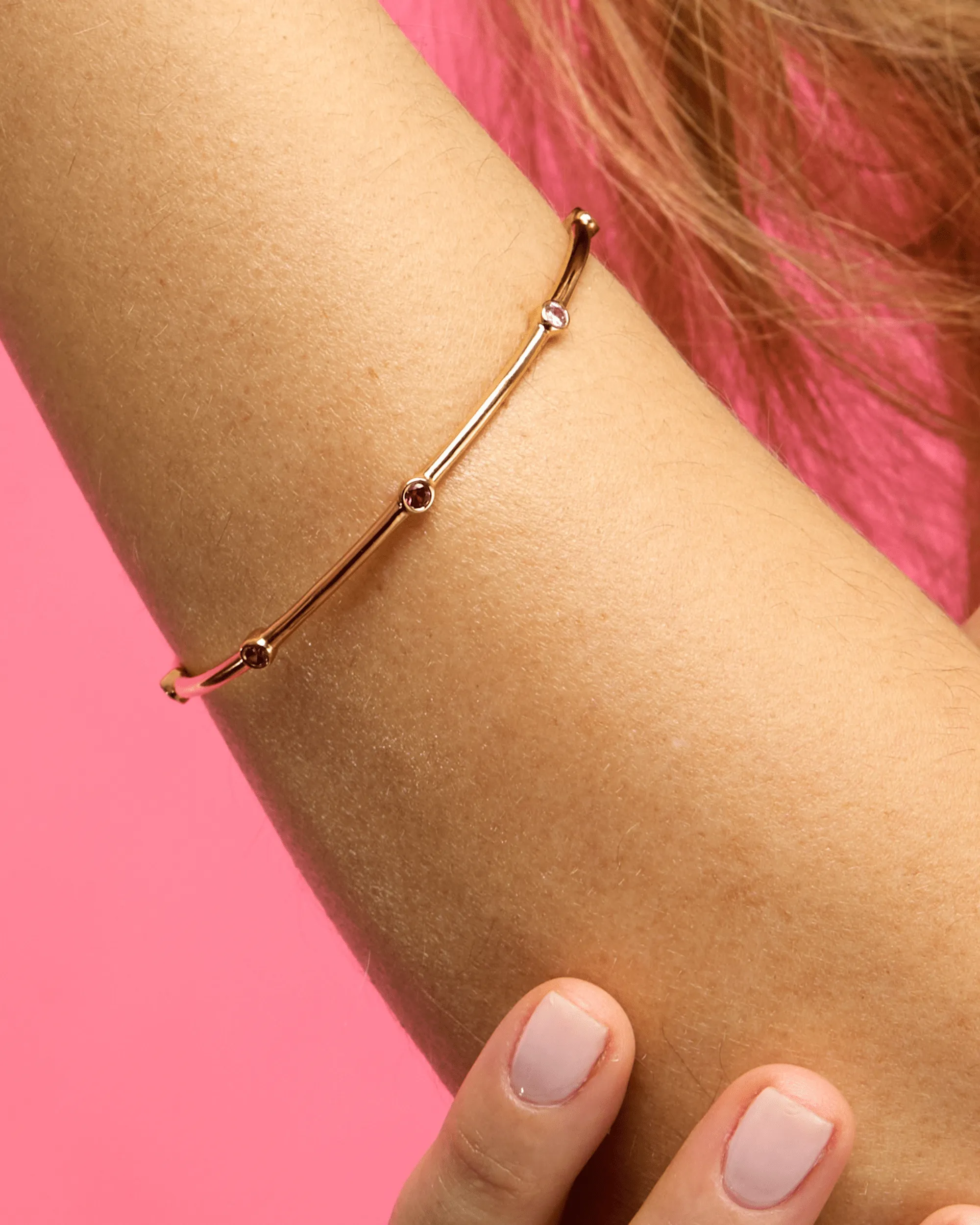 Birthstone Bangle - 18K Gold Vermeil