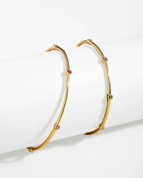 Birthstone Bangle - 18K Gold Vermeil