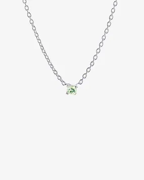 Birthstone necklace silver august