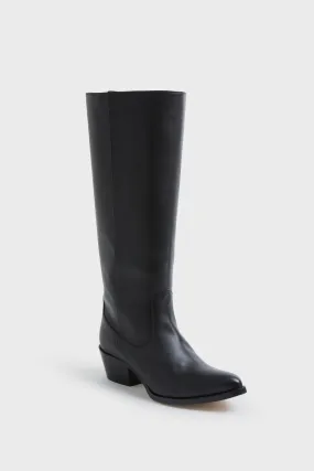 Black Leather Tall Boot