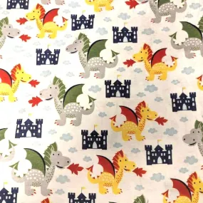 Castle and Dragon FLANNEL, 100% Cotton