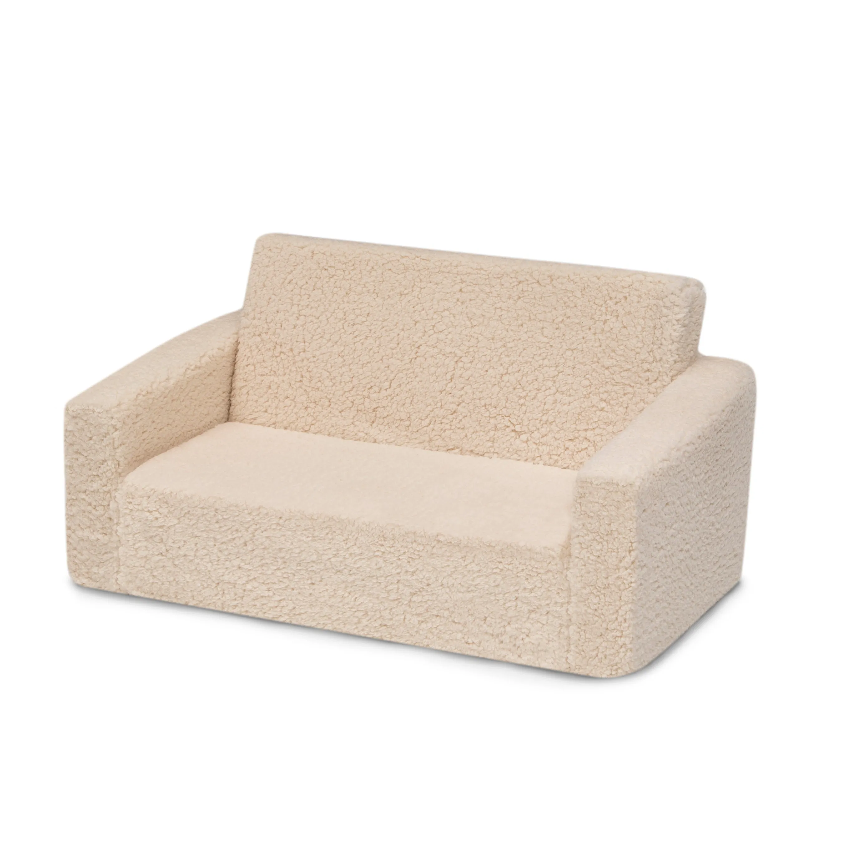 Cozee Flip-Out Sherpa 2-in-1 Convertible Sofa to Lounger for Kids