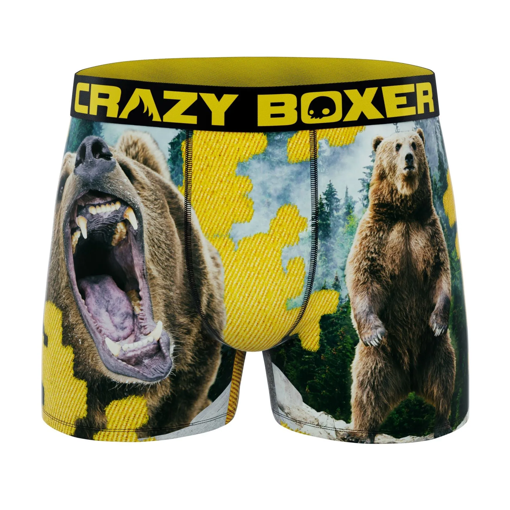 CRAZYBOXER Outdoor Wolf Bear Men's Boxer Briefs (2 pack)