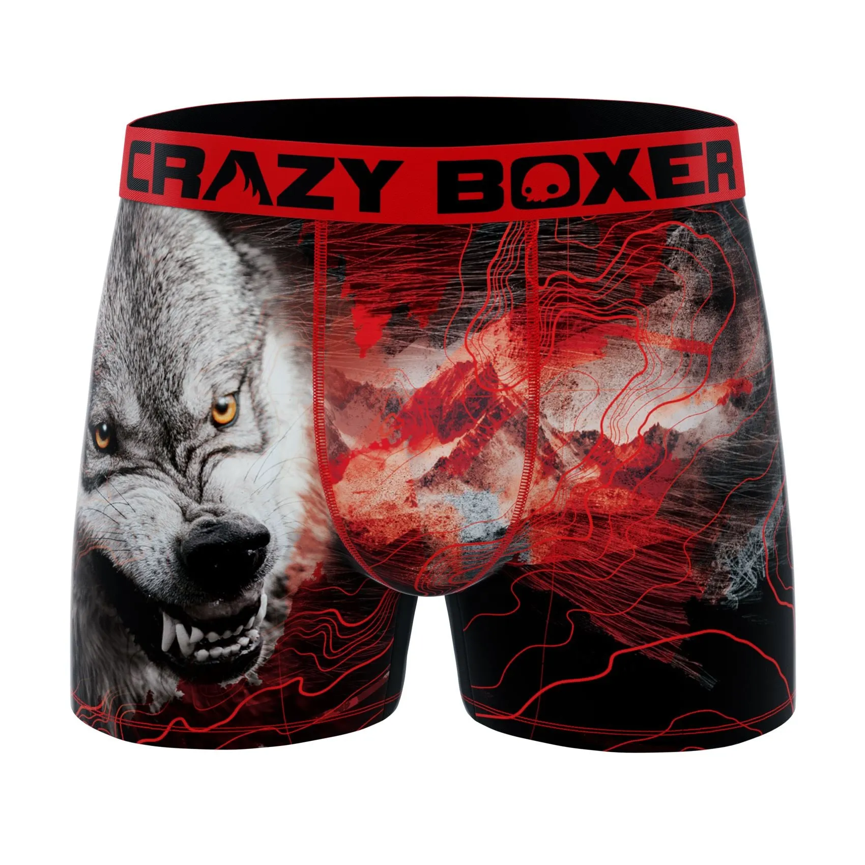 CRAZYBOXER Outdoor Wolf Bear Men's Boxer Briefs (2 pack)