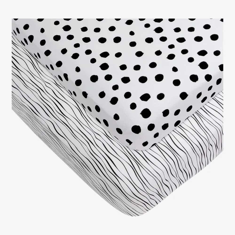 Crib Sheet 2Pack - Black-white