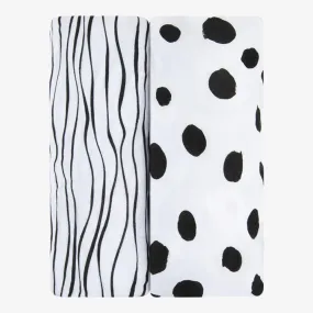 Crib Sheet 2Pack - Black-white