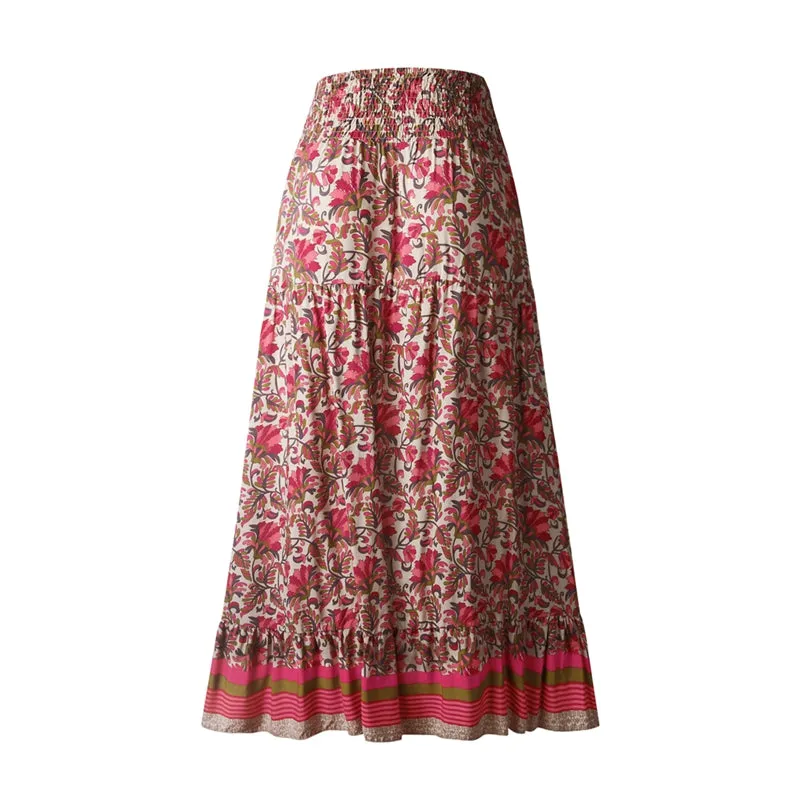 elveswallet Elastic Waist Gypsy Ethnic Skirt