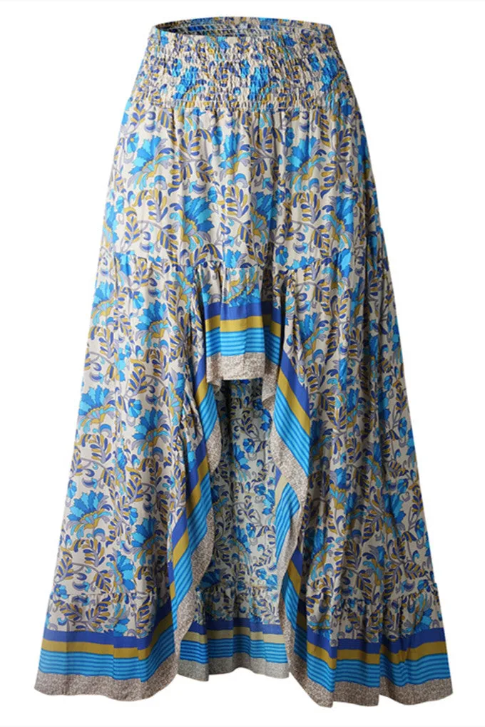 elveswallet Elastic Waist Gypsy Ethnic Skirt