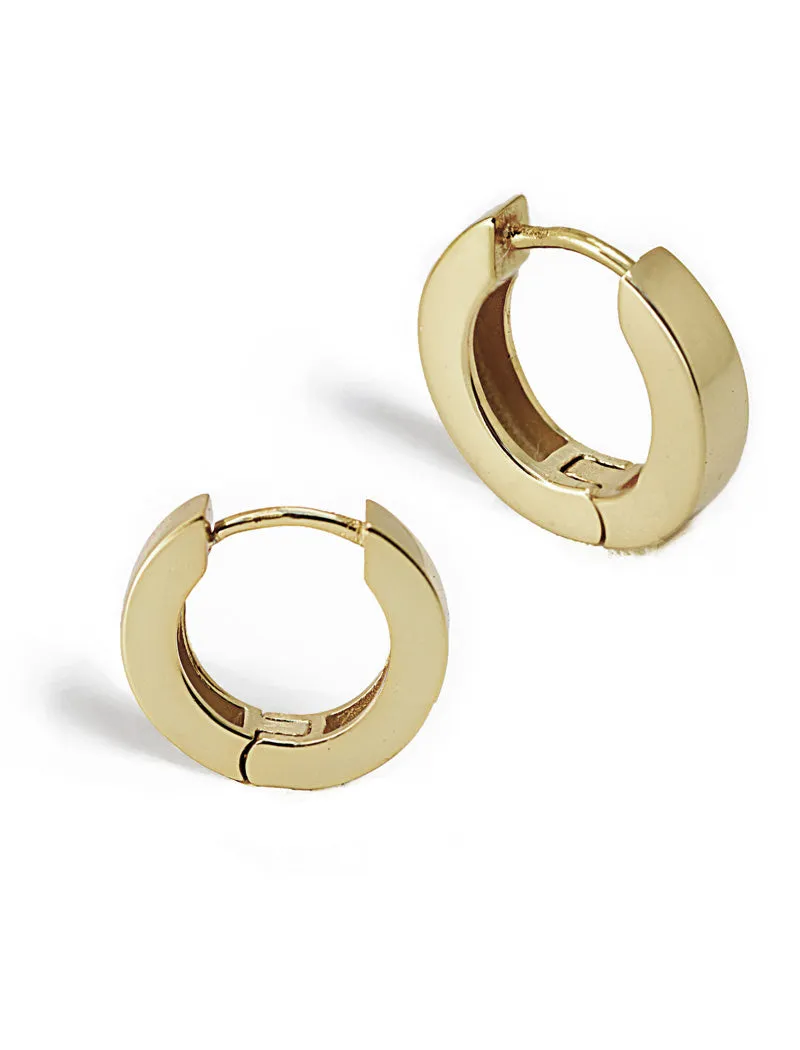 ESSENTIAL 18K Gold Over Sterling Silver Small Huggies Earrings