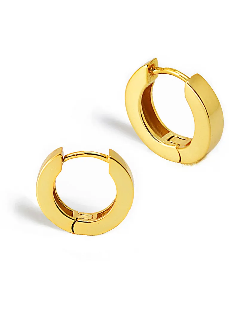 ESSENTIAL 18K Gold Over Sterling Silver Small Huggies Earrings