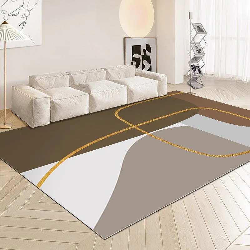 Fluffy Cashmere-style Living Room Rug Set for Sofa and Coffee Table