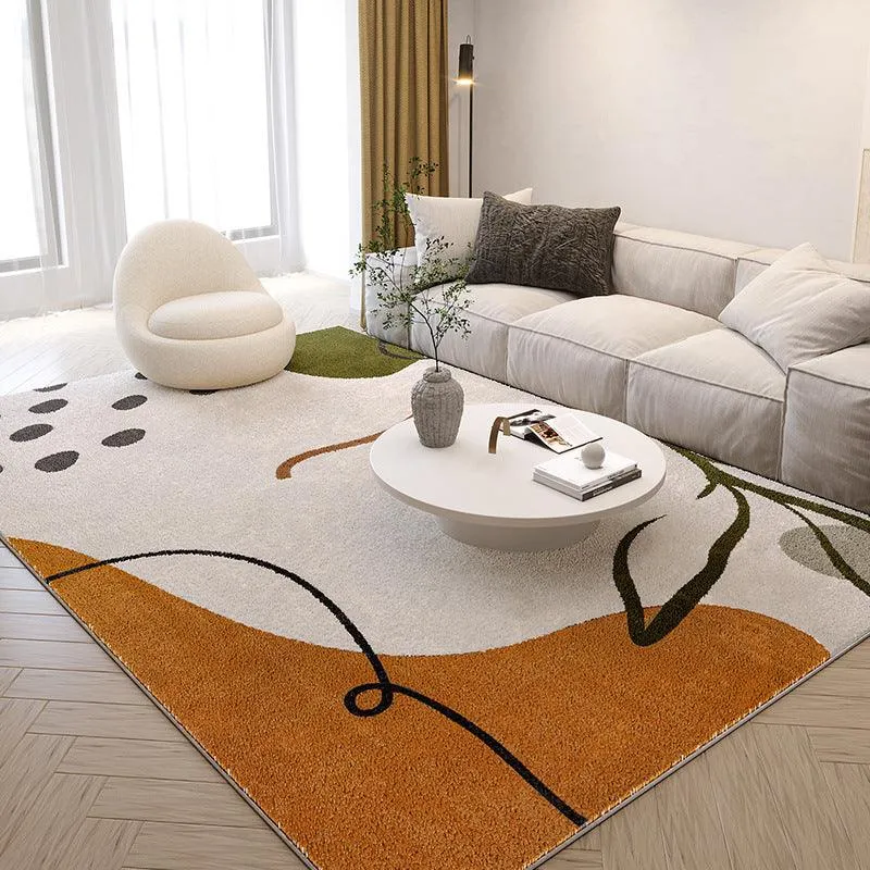 Fluffy Cashmere-style Living Room Rug Set for Sofa and Coffee Table