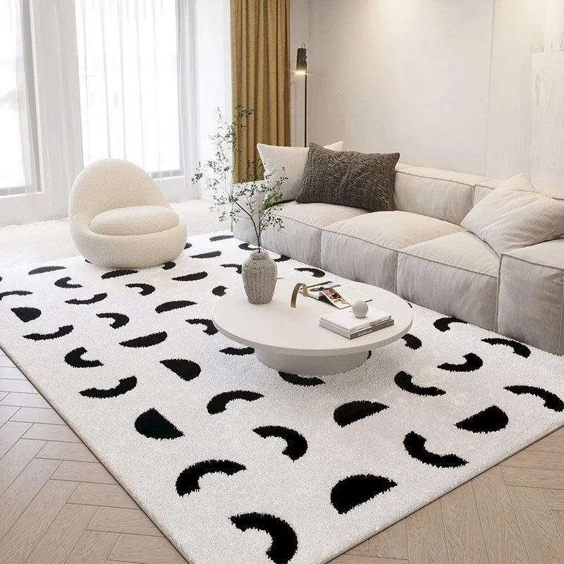 Fluffy Cashmere-style Living Room Rug Set for Sofa and Coffee Table