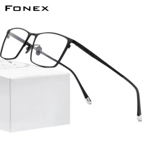 FONEX Pure Titanium Glasses Frame Men Optical Square Eyewear 2020 New Male Classic Full Optical Eyeglasses Frames F85641