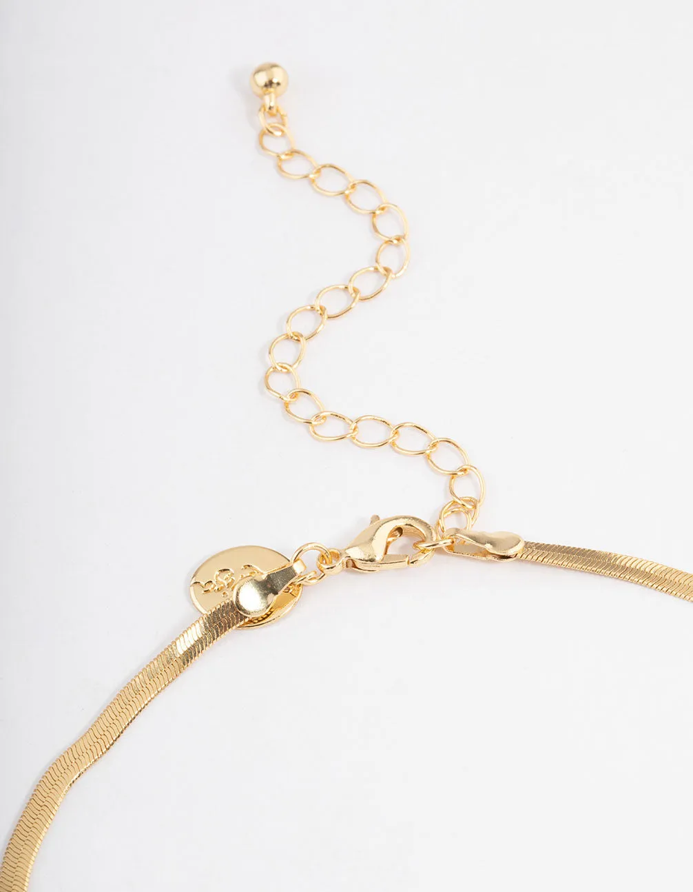 Gold Plated Cubic Zirconia Baguette Snake Chain Necklace