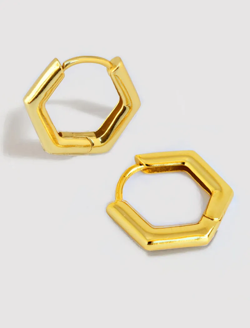 INNOVATE Hexagon Mini Hoop Earrings | Sterling Silver