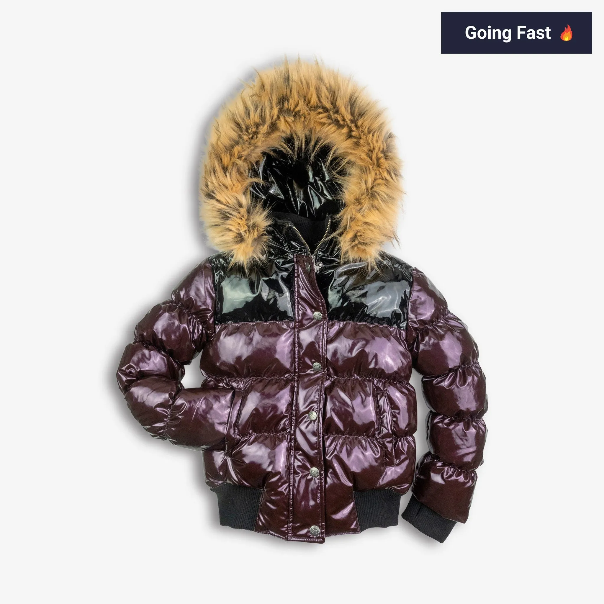 Kyla Puffer Coat | Burgundy/Black