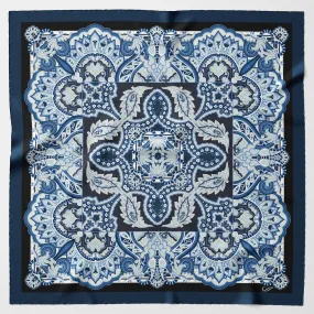 Malta - Hand-Rolled Silk Foulard - Royal Blue