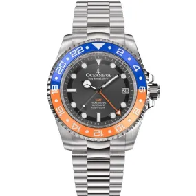 Oceaneva Deep Marine Explorer GMT Automatic 1250M Pro Diver Orange Blue