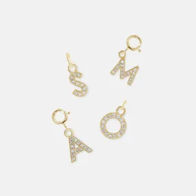 Pave Diamond Letter Charms