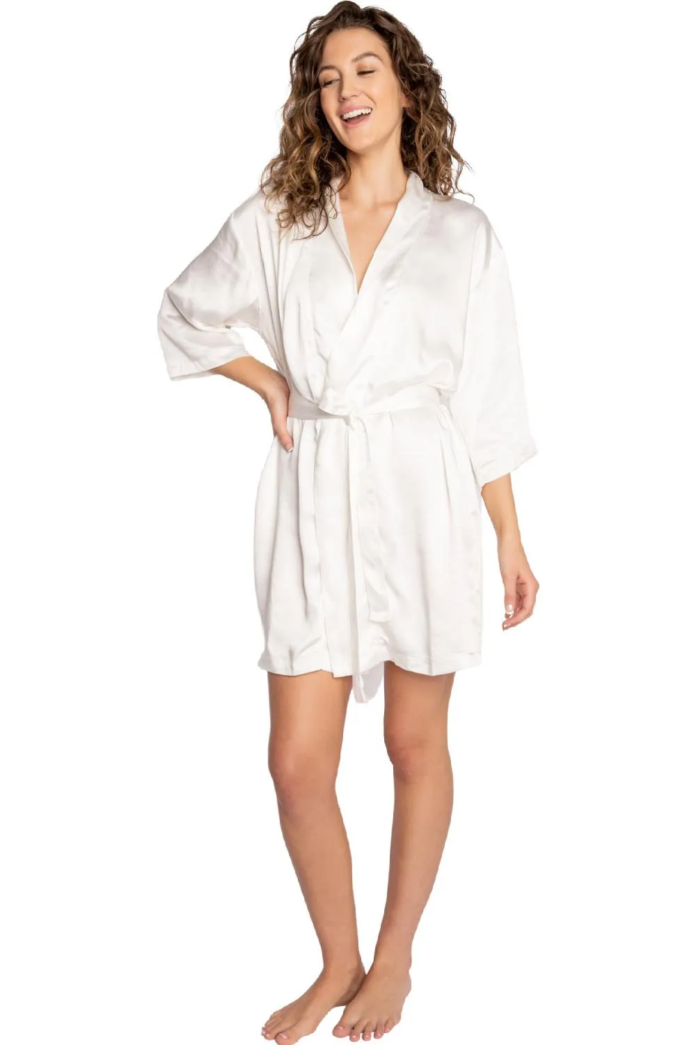 PJ Salvage Luxe Aloe Bridal Robe RHLAR-WHITE