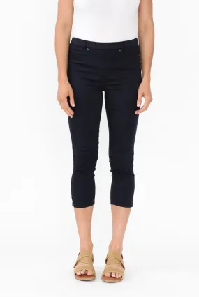 Reed Navy Stretch Cotton Capri Pants