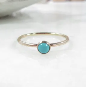 Rings Turquoise Gemstone 1mm Wide Choose Your Metal, Size and Texture