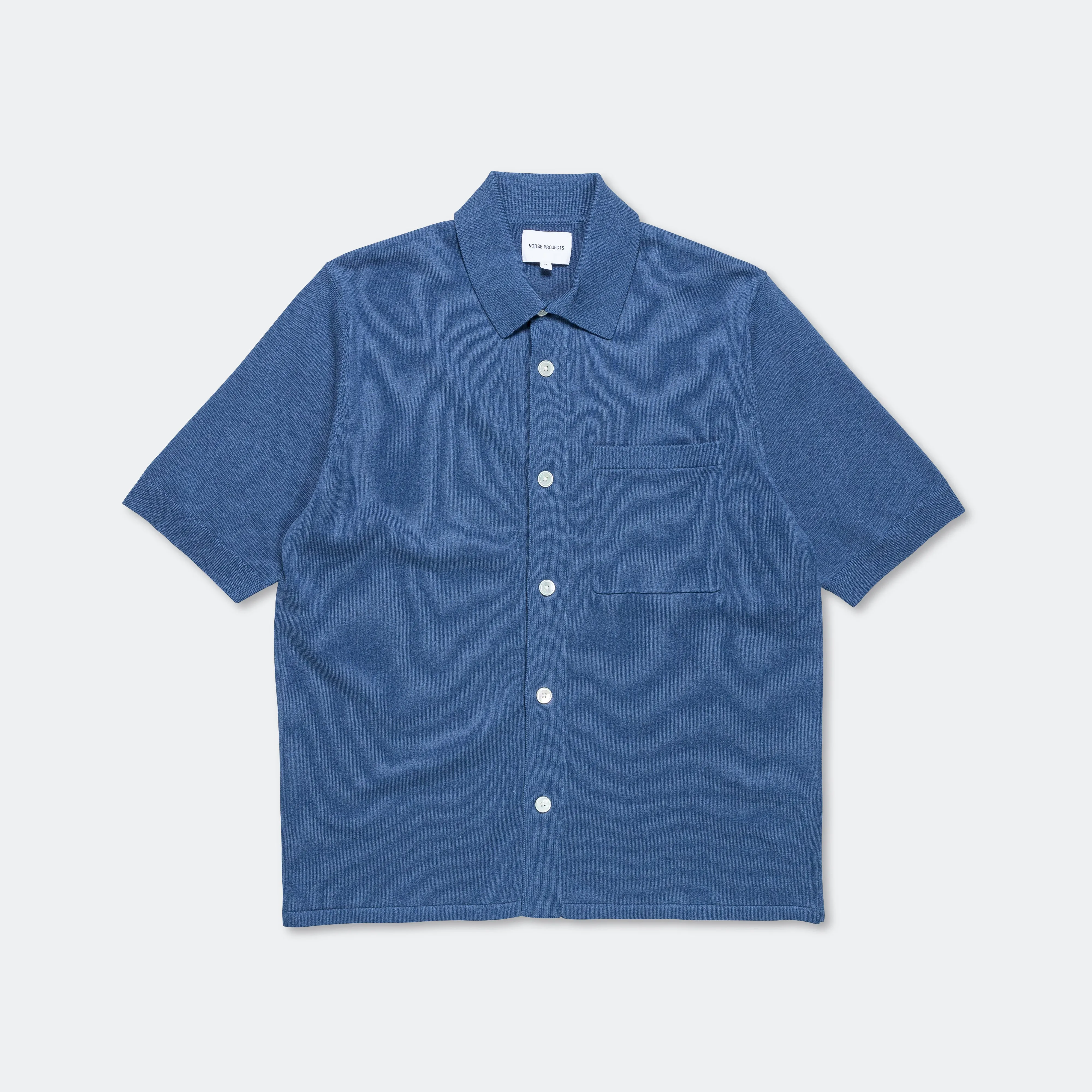 Rollo Cotton Linen SS Shirt - Calcite Blue