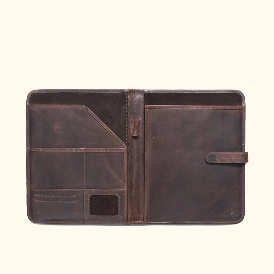 Roosevelt Leather Travel Padfolio | Dark Oak