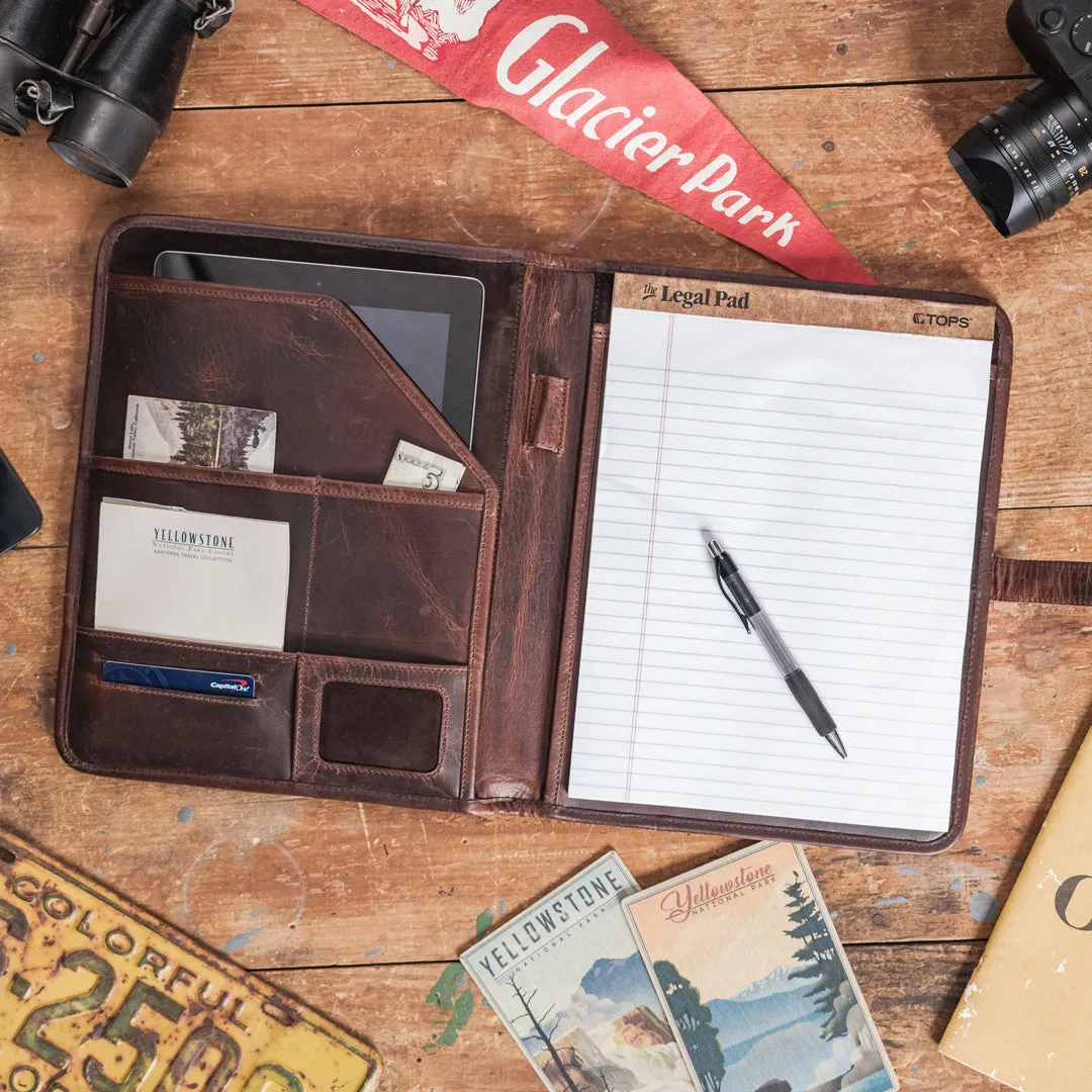 Roosevelt Leather Travel Padfolio | Dark Oak