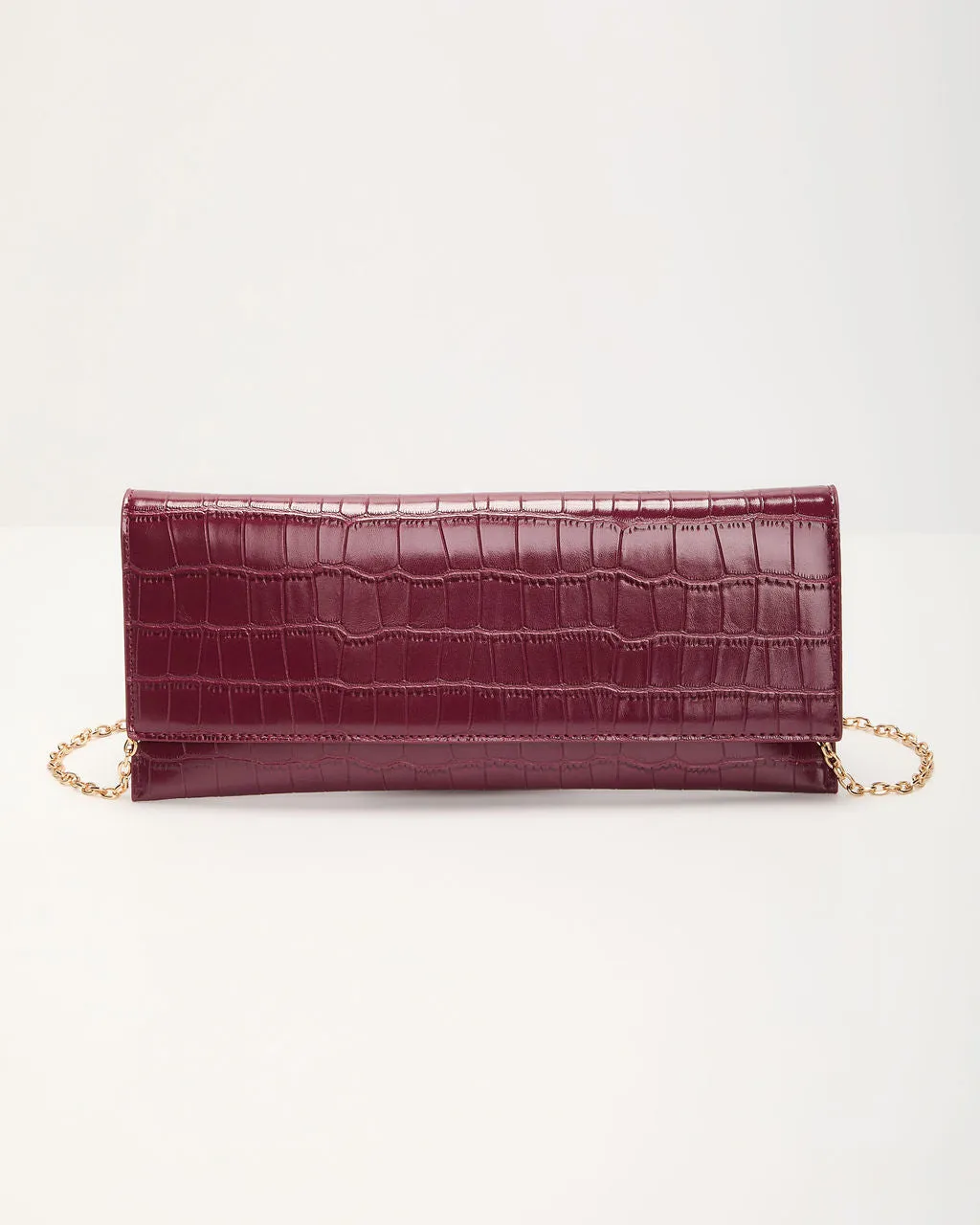 Sweet Talker Leather Embossed Foldover Clutch