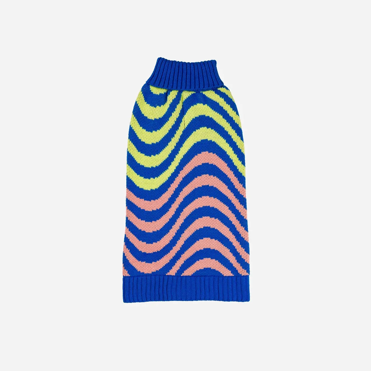 Verloop Sound Wave Dog Sweater Lime Cobalt